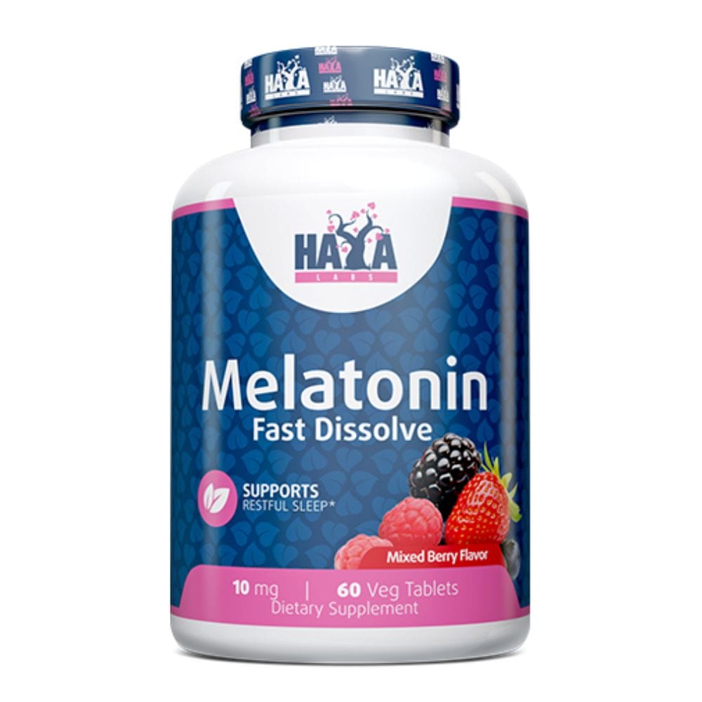 Haya Labs Melatonin Fast Dissolve 10 mg, Mixed Berry - 60 Tablets