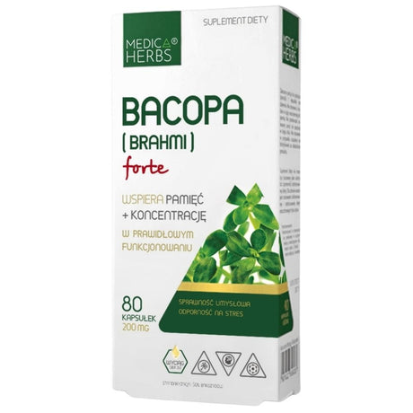 Medica Herbs Bacopa (Brahmi) Forte - 80 Capsules