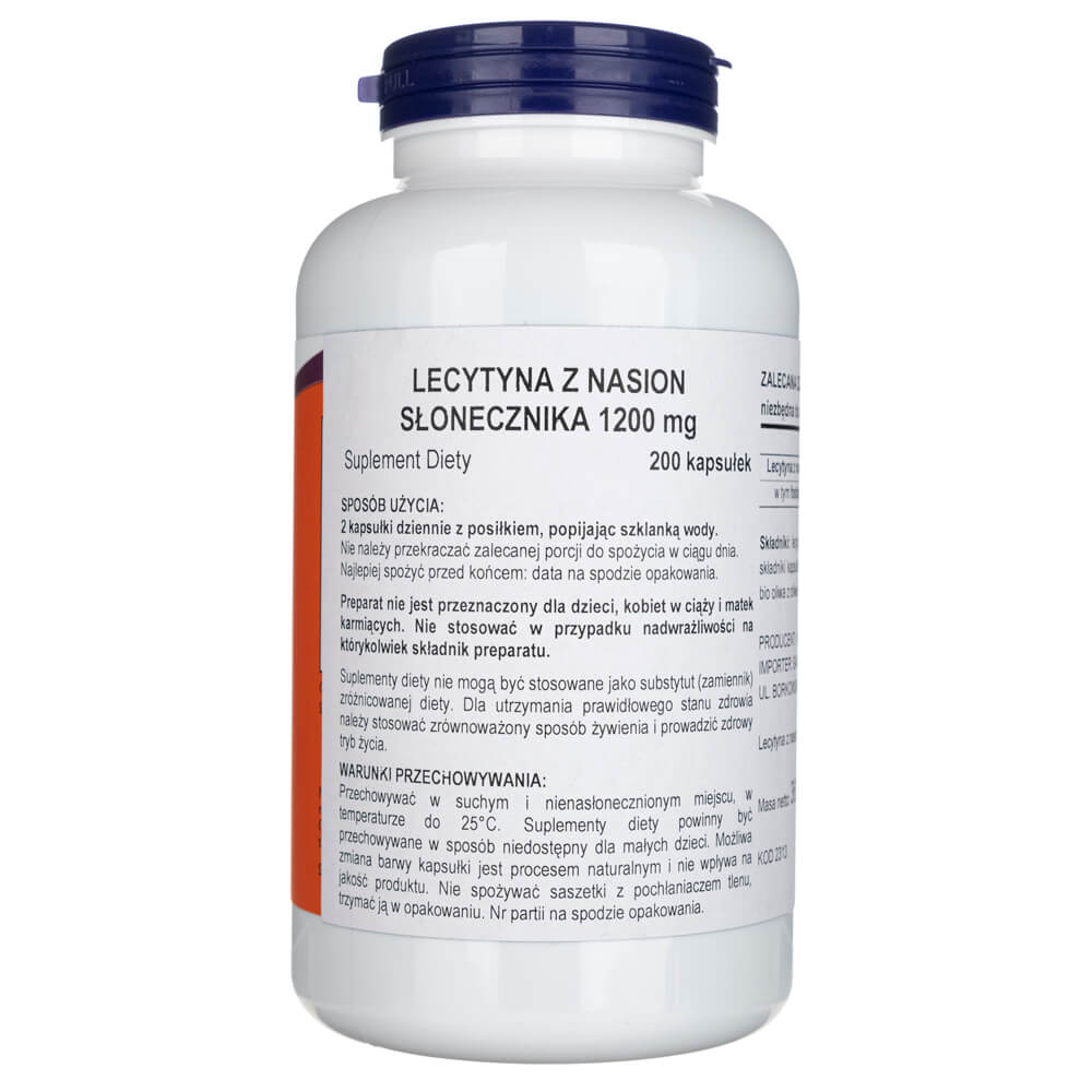 Now Foods Sunflower Lecithin 1200 mg - 200 Capsules
