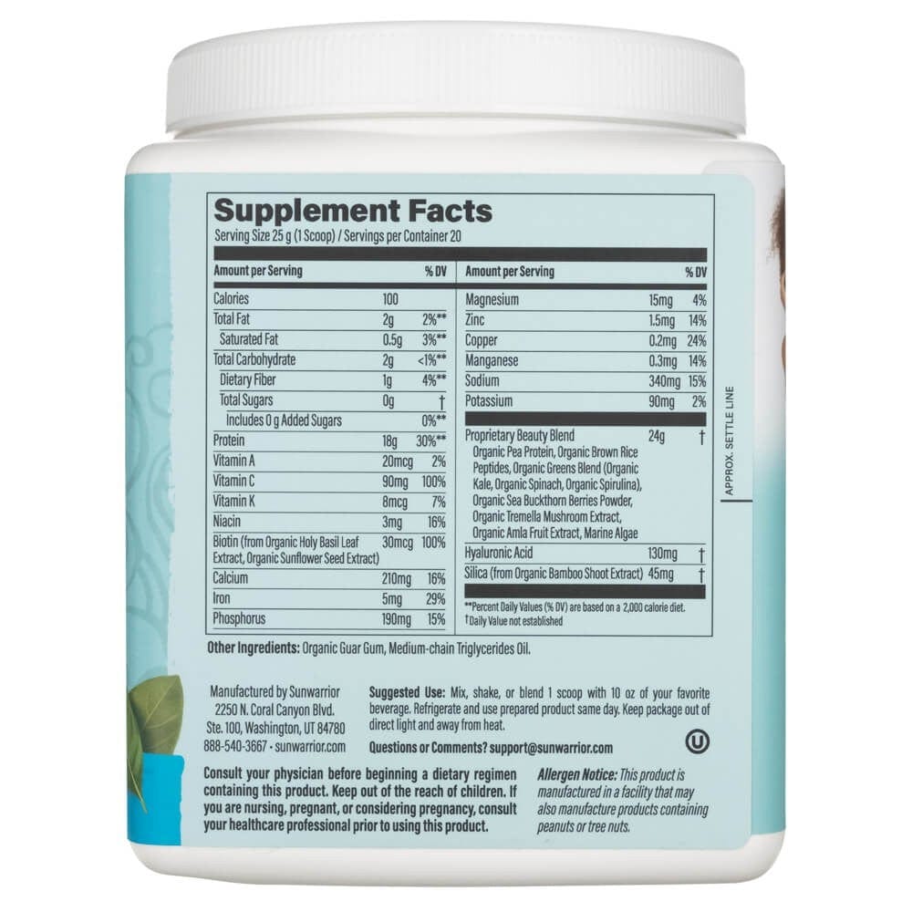 Sunwarrior Collagen Building Protein Peptides Tasteless USA - 500 g