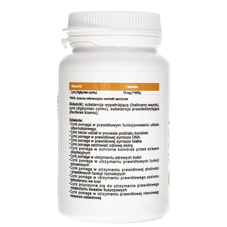 Aliness Chelated Zinc Diglycinate 15 mg - 100 Tablets