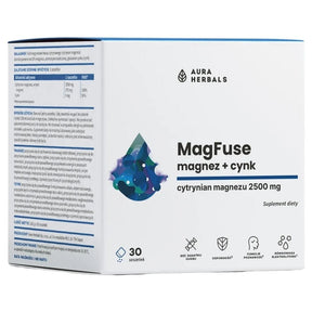 Aura Herbals MagFuse: Magnesium + Zinc, Orange - 30 Sachets