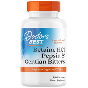 Doctor's Best Betaine HCL Pepsin & Gentian Bitters - 360 Capsules