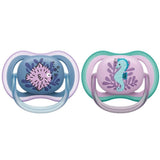 Philips Avent Ultra Air Pacifier, 6-18 Months, Girl - 2 Pieces